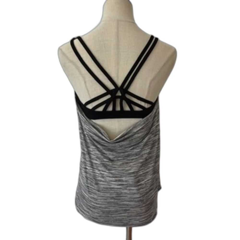 Lululemon Movement to Movement 2 in 1 Tank Grey Space Dye Black Size 4